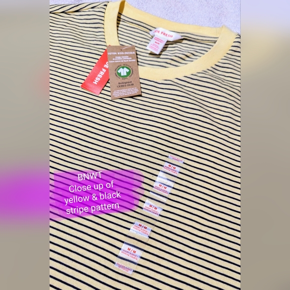 Joe Fresh men's med BNWT yellow with black stripes T shirt - Picture 6 of 9